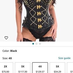 4xl Corset With Gold Spikes 
