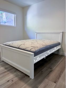 New white full bed and mattress