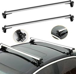 NEW Universal Roof Rack Cross Bars 48" Adjustable Aluminum Alloy Car Carrier Rooftop Luggage Crossbars Rack Snowboards Kayaks Suitable Most Vehicle Wa