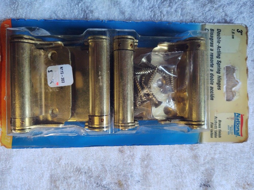 3" Double Action Spring Brass Hinges