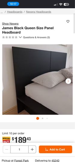 Black Queen Size Headboard