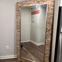 Large Wooden Mirror 