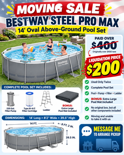 Bestway 14’ Pool Set – Paid Over $400, Now Only $200 - LIQUIDATION SALE