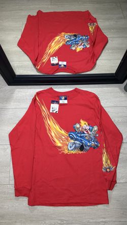 New With Tags Vintage 2000s Jnco Flamehead Drag Racing Long Sleeve Shirt