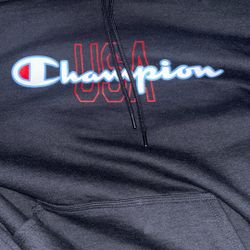 Champion, Usa, Navy, Blue Sweatshirt, Size Medium Hoodie