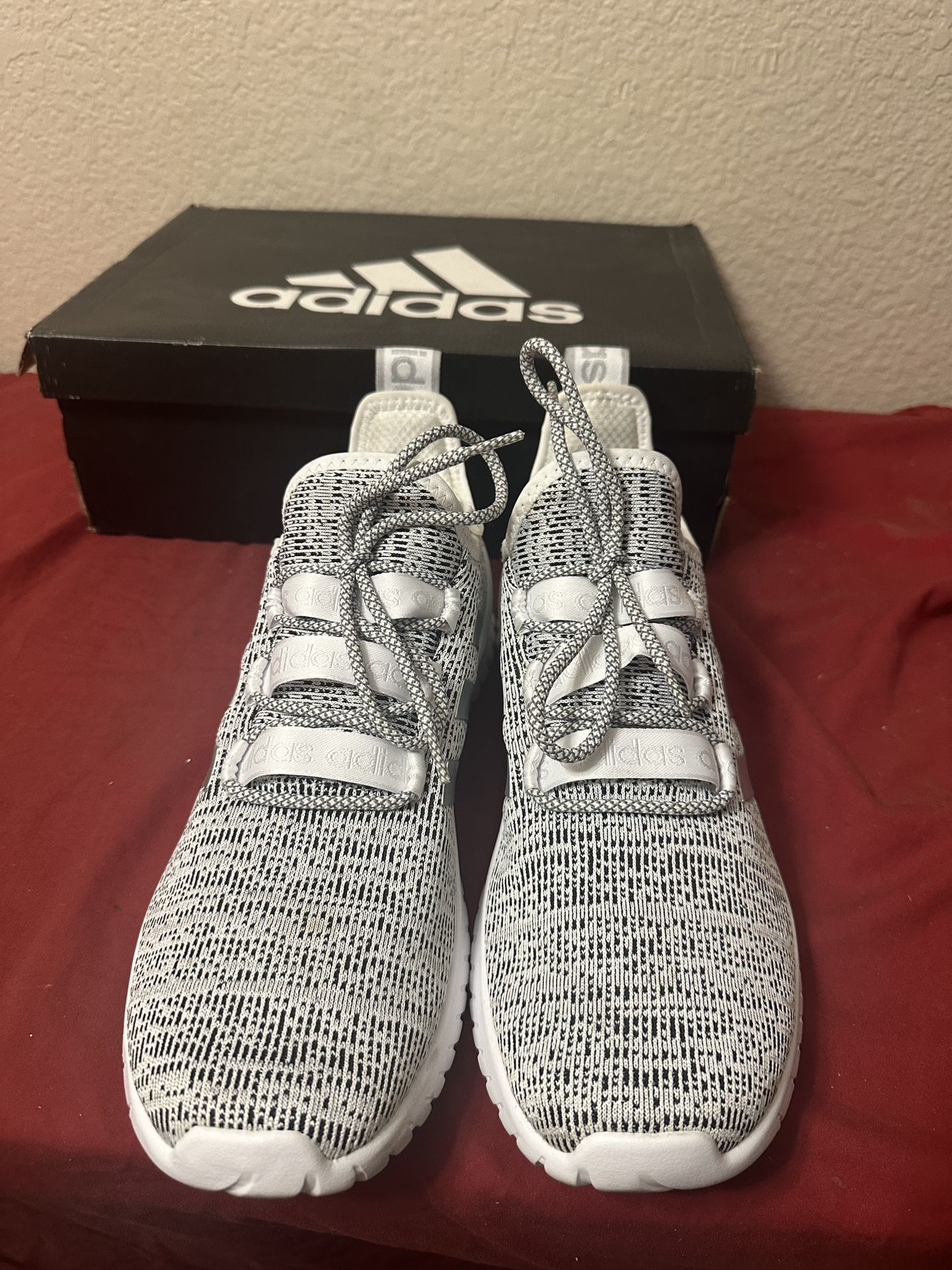 Adidas Kaptir Mens Size 13 Gray White Athletic Running Shoes Sneakers EE9514