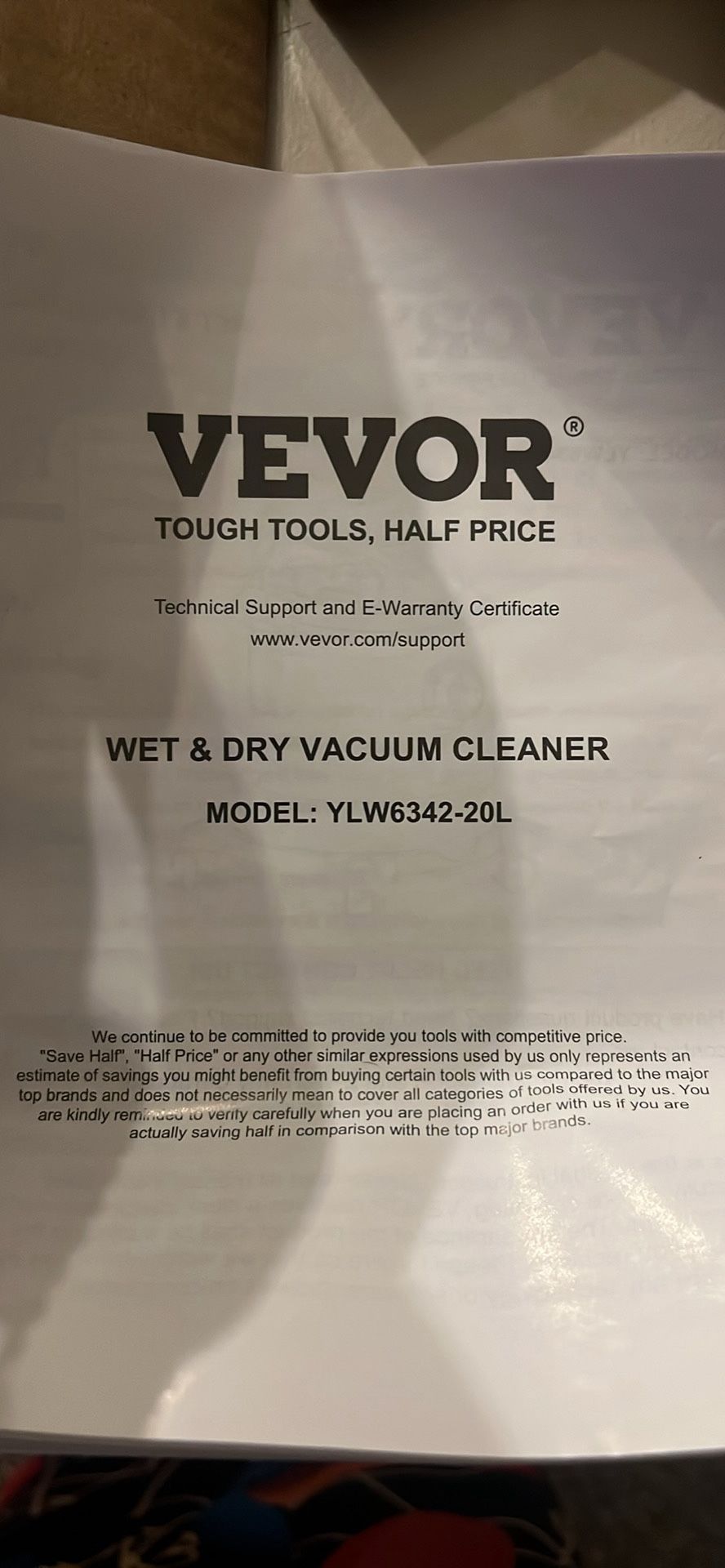 Vevor Wet/Dry Vacuum Cleaner