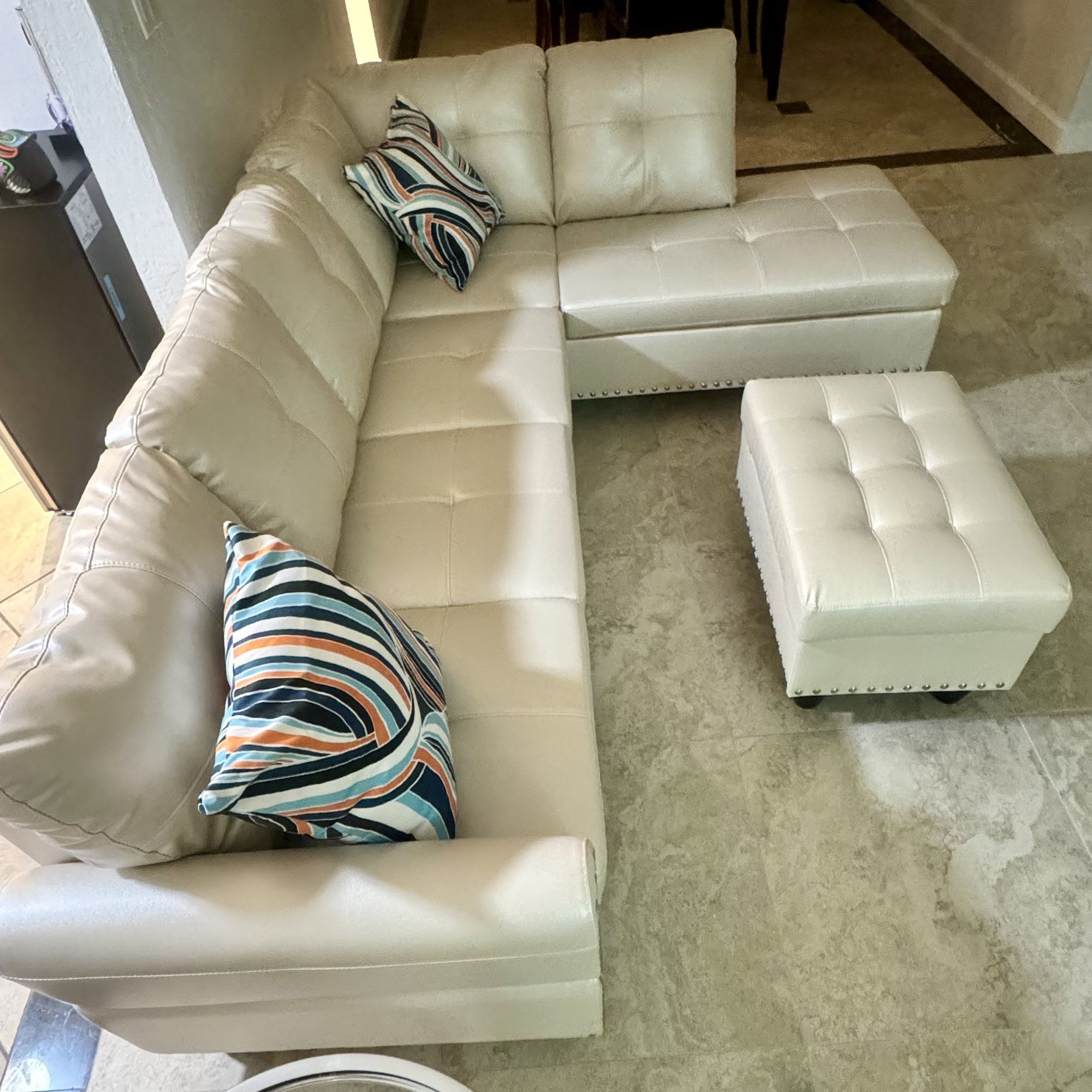 New sectional couch with ottoman 