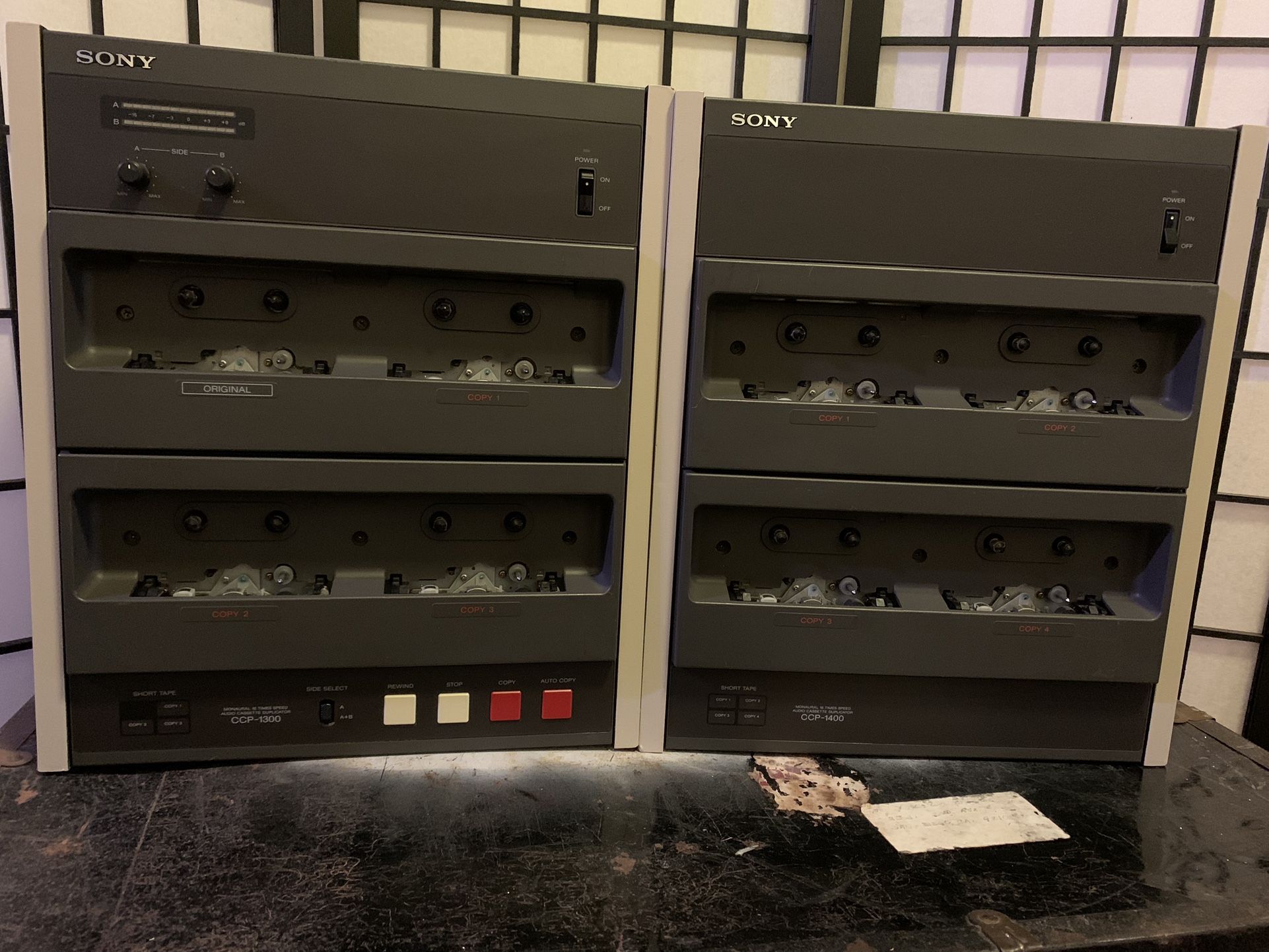 Sony CCP-1300 + CCP-1400 Cassette Duplicator