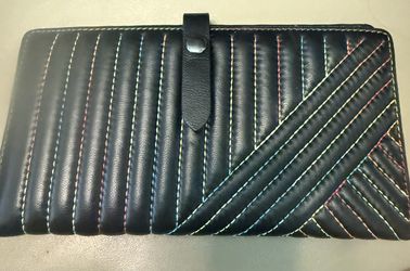 Kurt Geiger London Rainbow Stripe Leather Bifold Wallet