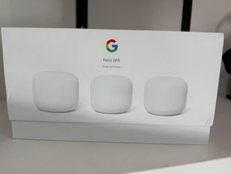 Mesh Google home Nest WiFi - AC2200 (2nd Generation) Router and Add On Access Point Mesh Wi-Fi System (3-Pack, Snow) 