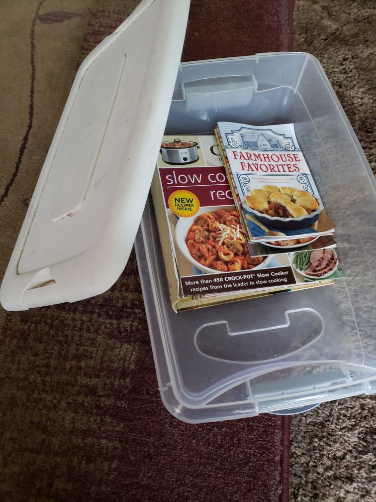 Cook books and storage container