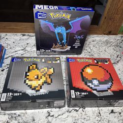 MEGA Pokémon Building Set Lot – Golbat Motion + Eevee & Poké Ball Pixel Art NEW open box