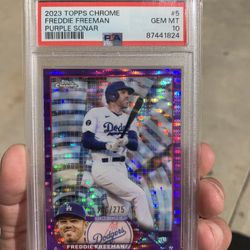 2023 Topps Freddie freeman purple sonar /275 PSA 10