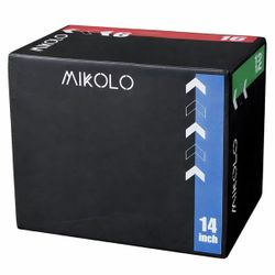 Plyo Box, 3-in-1 Foam Plyometric Jump Box, 16X12X14 Box Jump for for Home Gym Training Fitness Workout Exercise