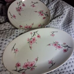 Cherry Blossom Fine China. Platter and 4 Salad Bowls
