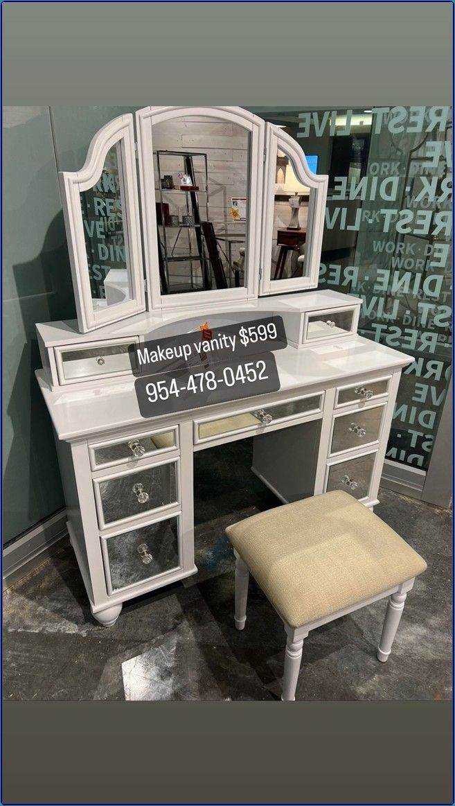 Makeup Table Vanity Table With Mirror Makeup Vanity Set Table White Vanity