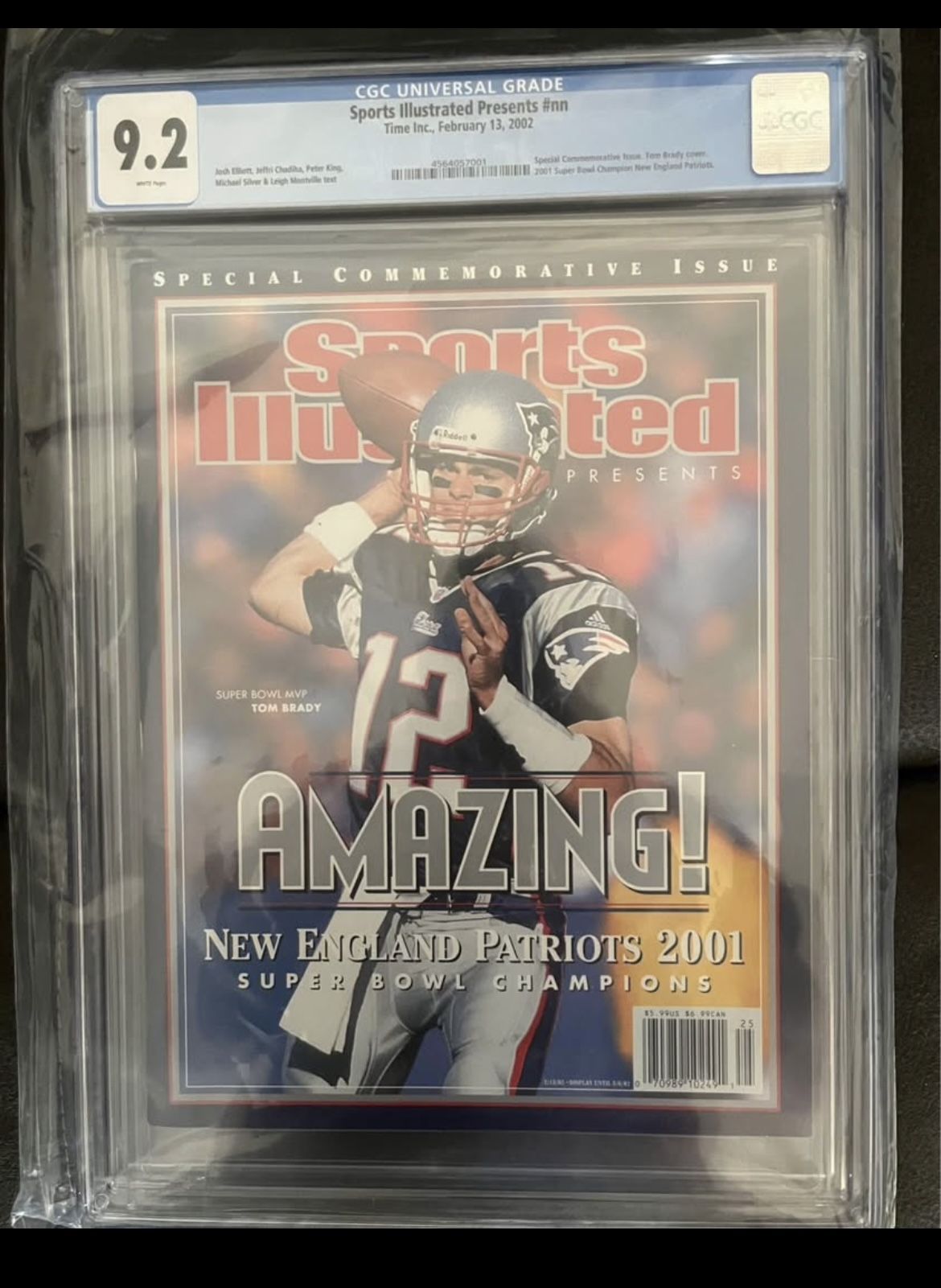 Tom Brady Sports Illustrated Magazines Graded a 9.2 & 8.5