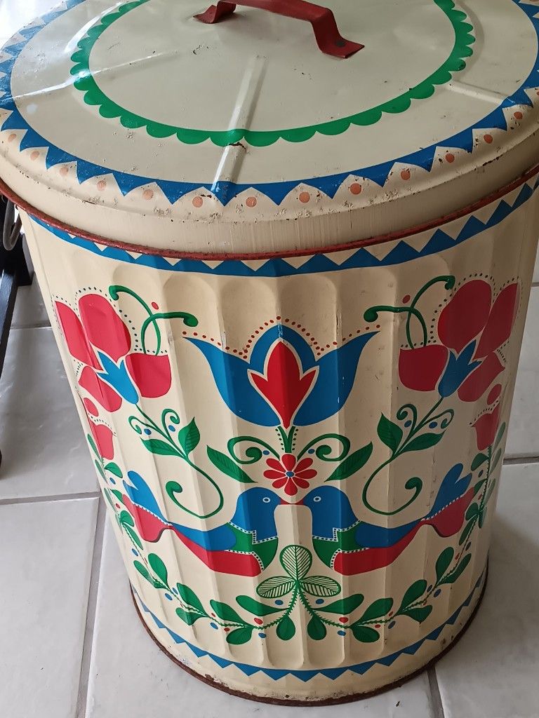 1960s Pennsylvania Dutch Garbage Can
