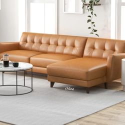 
🔮ASK DISCOUNT COUPON`sofa Couch Loveseat living room set sleeper recliner daybed futon options[
  Cassi Tan Leather Raf  Chaise Sectional 