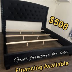 King Size Bed Frame Black Velvet Brand New