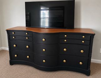 4-Piece Basset Black Bedroom Set - Dresser, Armoire, and 2 Nightstands. Free Delivery Available!