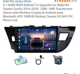 JERQRY  4+ 64 GB  ROM android 15  upgraded car radio(Toyota Corolla 2014–2016)