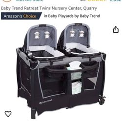 Twins Nursery Center - Bassinet - Playpen - Changing Table