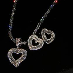 18 k Gold Plated Heart Set 