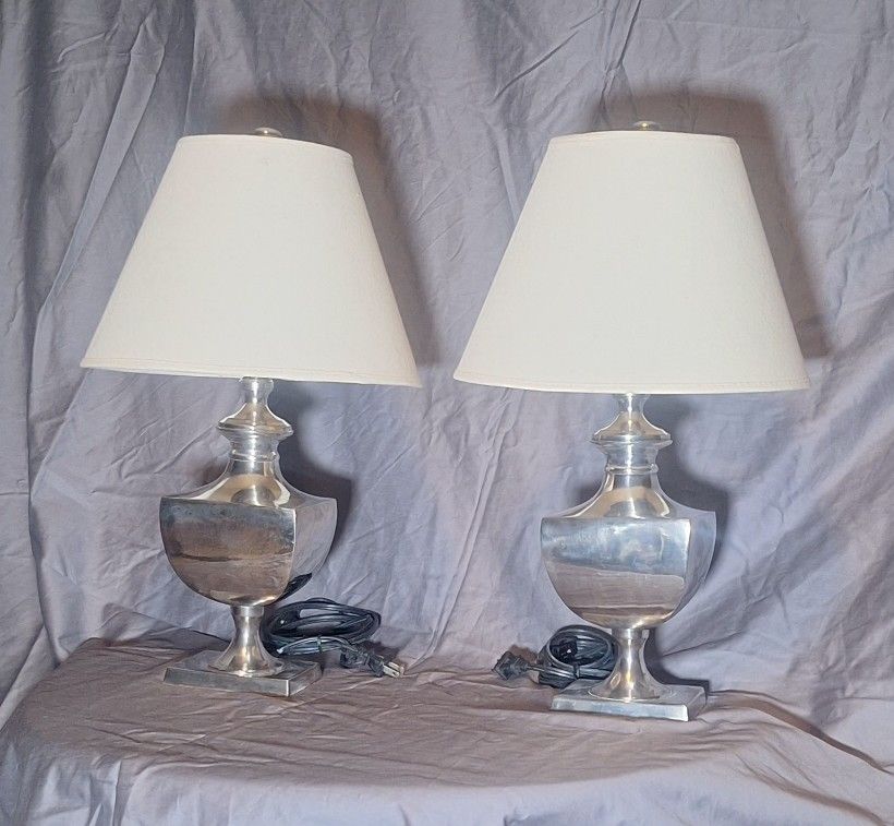 Fine Sterling Silver Lamps A Pair 4 Only 60$