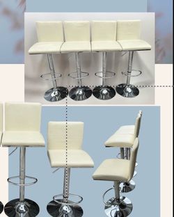 White & Crome Barstools - 4