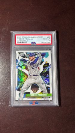 2025 Topps Cosmic Short Print Freddie Freeman White While PSA 10
