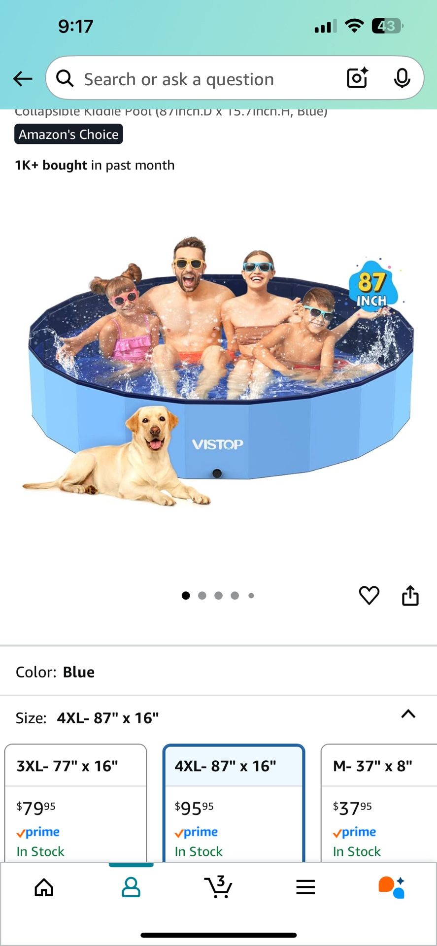 Jumbo Dog/ Kiddie Pool