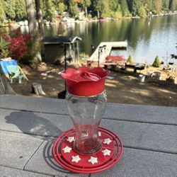 Glass Hummingbird Feeder 