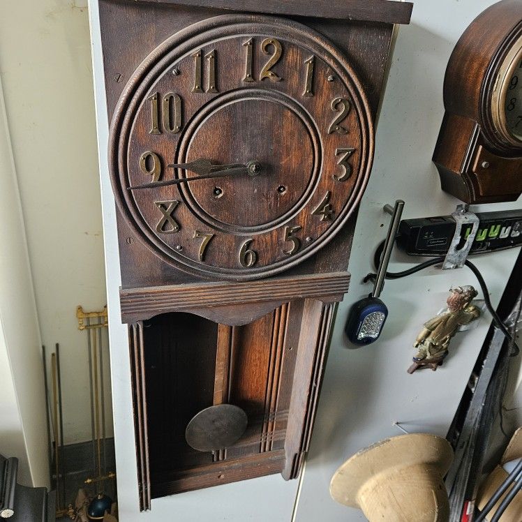 Antique Ansonia Wall Clock Runs CIRCA 1905