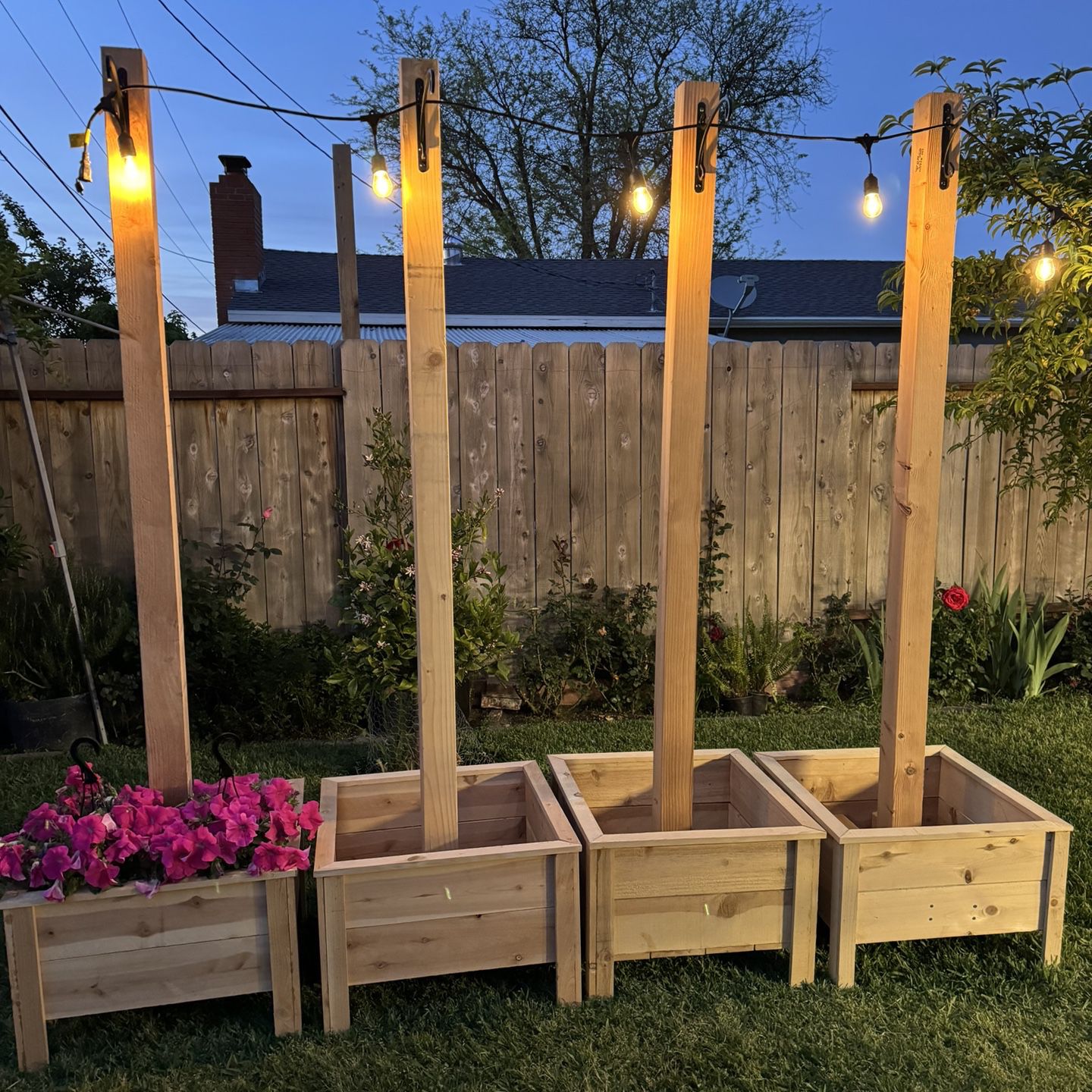 $80 Each Planter  Post For Lights And Hanging Plants