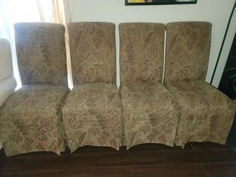 Great Condition* Skirted Formal Dining Chairs, Set of 4. FOR PICK UP ONLY. Garland, TX 75042.
