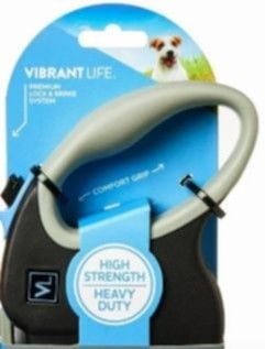 New Gray And Black Retractable Dog Leash For Large Dogs