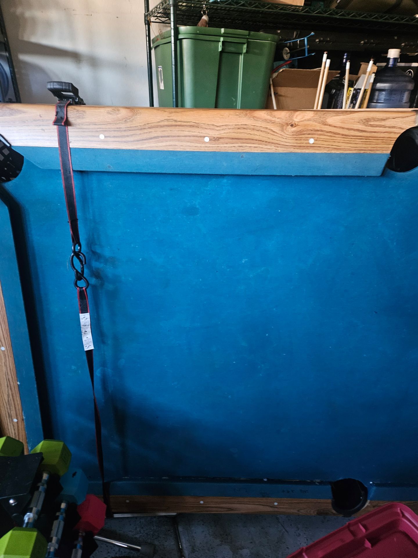 Pool Table large and heavy cue sticks and balls