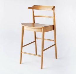 Barstool- Curved back, natural wood color- new in box