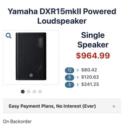 Yamaha Dxr15 MkII Powered Loudspeaker