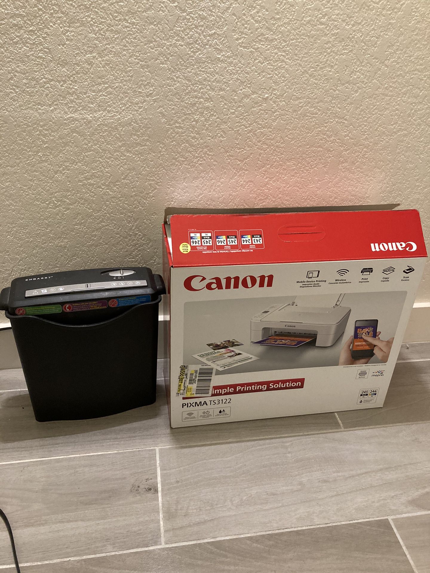 canon wireless printer and paper shredder