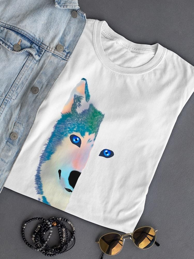 SPIdeals Wolf's Half Face T-shirt Women's -SPIdeals Designs White Size S