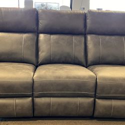 AVENGER FABRIC POWER RECLINING SOFA WITH DROPDOWN TABLE