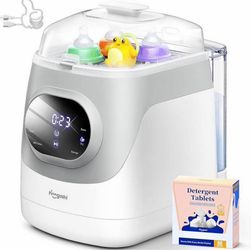 PINNGUSHI Baby Bottle Washer Pro, Sterilizer, Dryer & Water-Filter, 5-in-One Cleaning Machine - NEW