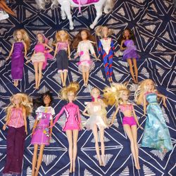 12 Barbie dolls & 1 Barbie horse 1999 & 2000's LOT #1