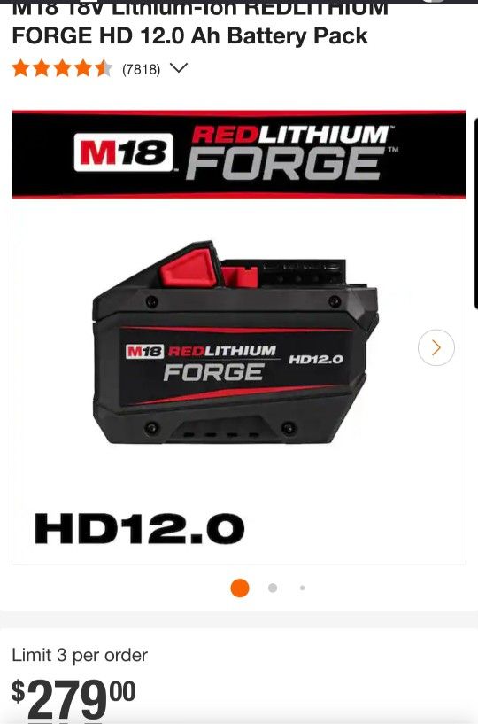Brand new Milwaukee M18 Forge 12.0 Batteries $210 each