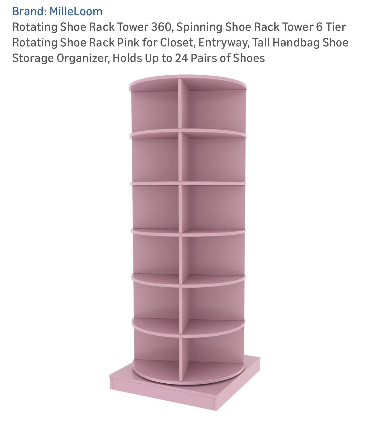 Pink Spinning Shoe Rack