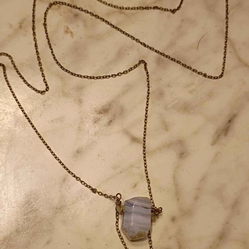 20" Blue Lace Agate Crystal necklace