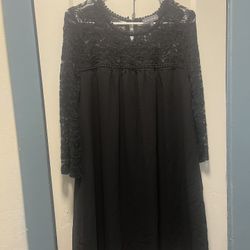 Black Lace Neck Line Dress Sz 12 